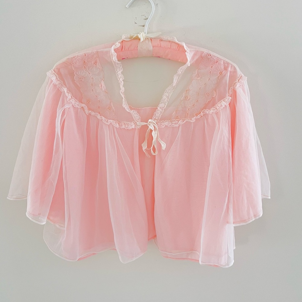 Vintage Nannette Pink Nylon Reading Jacket - M